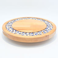 Obrazek Taca ozdobna okrągła mała ceramika – KWIATY MIX