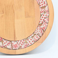 Obrazek Taca ozdobna okrągła mała ceramika – KWIATY MIX