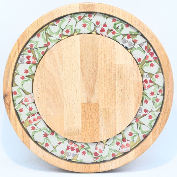 Picture of SMALL DECOR ROUND BOARD Flowers Mix