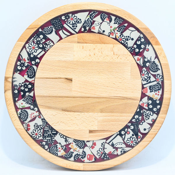 Picture of SMALL DECOR ROUND BOARD Flowers Mix