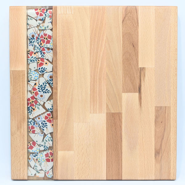 Obrazek Taca duża prost - ceramika Kwiaty MIX