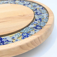 Obrazek Taca mała obrotowa - ceramika MIX  KWIATY