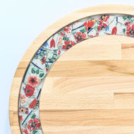 Picture of BIG DECOR ROUND BOARD with Ceramic Flowers MIX