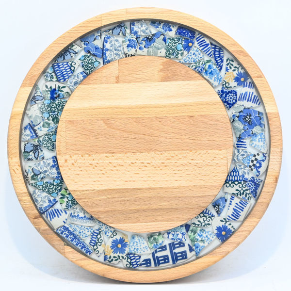 Obrazek Taca mała obrotowa - ceramika MIX  KWIATY