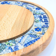 Obrazek Taca mała obrotowa - ceramika MIX  KWIATY