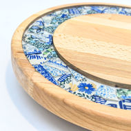 Obrazek Taca mała obrotowa - ceramika MIX  KWIATY