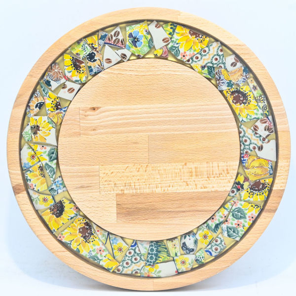 Picture of SMALL DECOR ROUND BOARD Flowers Mix