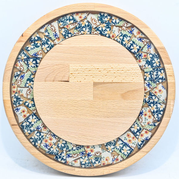 Obrazek Taca mała obrotowa - ceramika MIX KWIATY