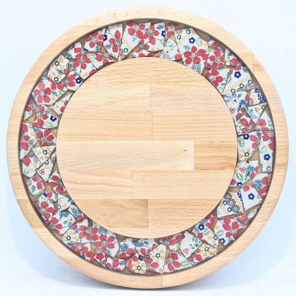 Obrazek Taca mała obrotowa - ceramika MIX KWIATY