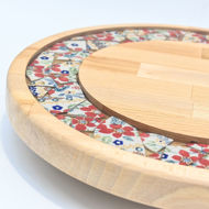 Obrazek Taca mała obrotowa - ceramika MIX KWIATY