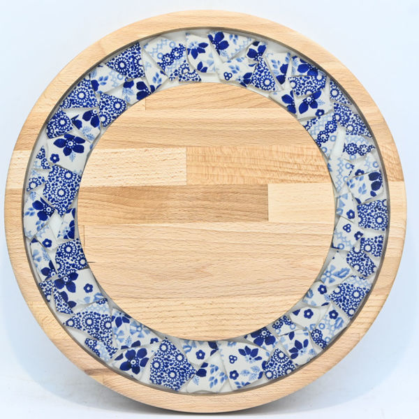 Obrazek Taca mała obrotowa - ceramika MIX KWIATY