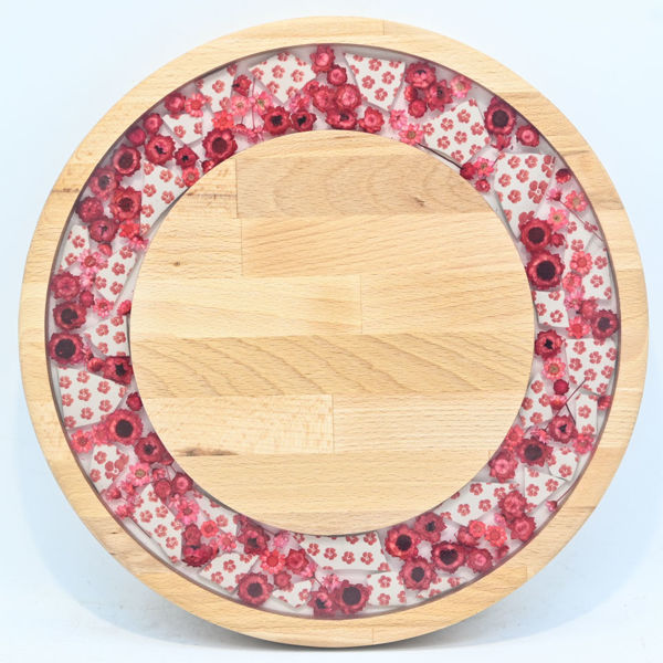 Picture of SMALL DECOR ROUND BOARD Flowers Mix